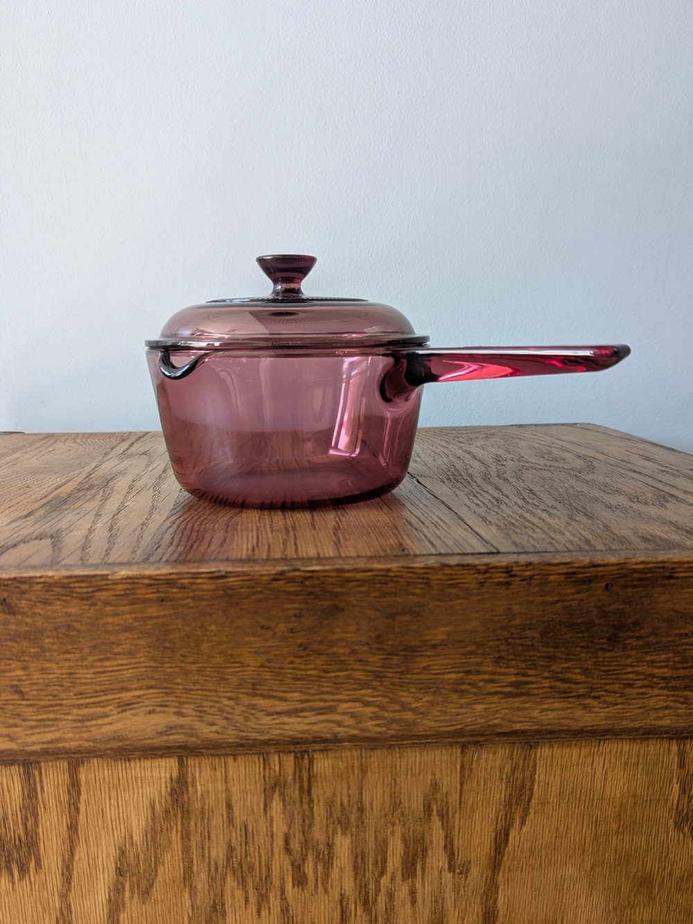 1L Vision Corning Glass Saucepan w/ PYREX Lid Pour Spout - Cranberry Visions